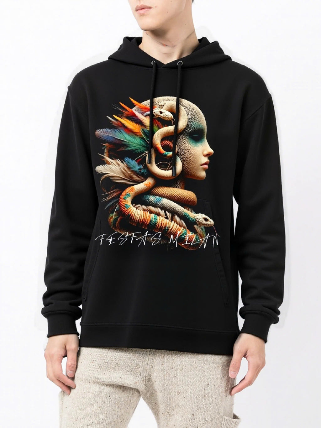 FesFas snake-print Hoodie | Black