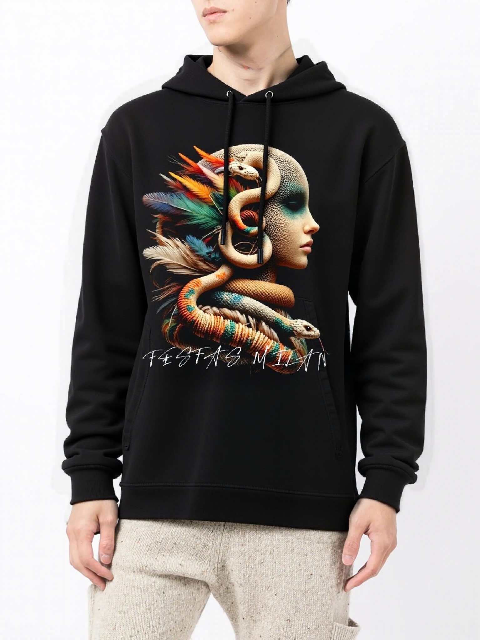 FesFas snake-print Hoodie | Black