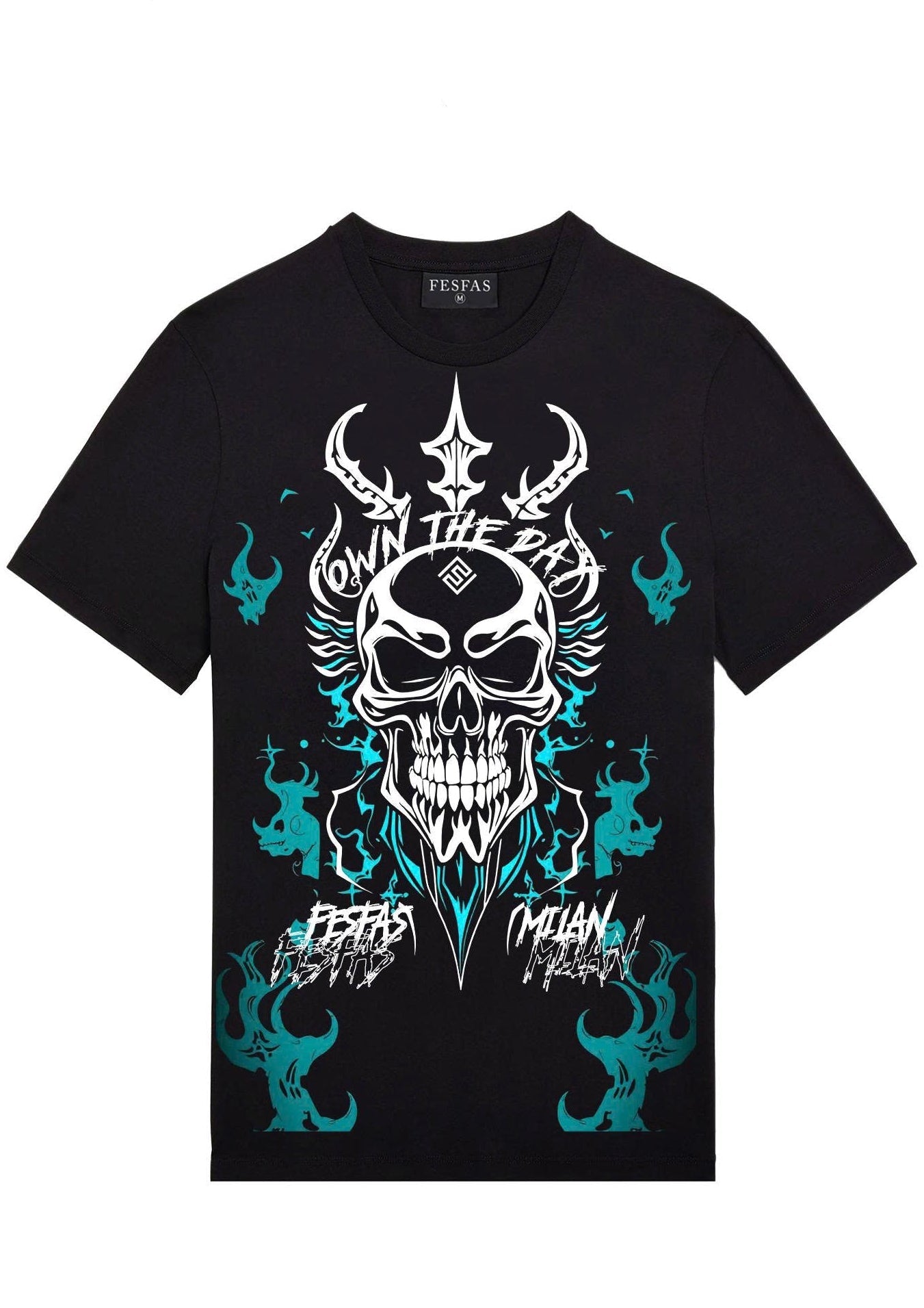 FesFas skull-print T-shirt | Black