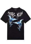 FesFas blue phoenix-print T-shirt | Black