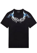 FesFas blue phoenix-print T-shirt | Black