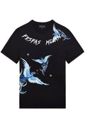 FesFas blue phoenix-print T-shirt | Black