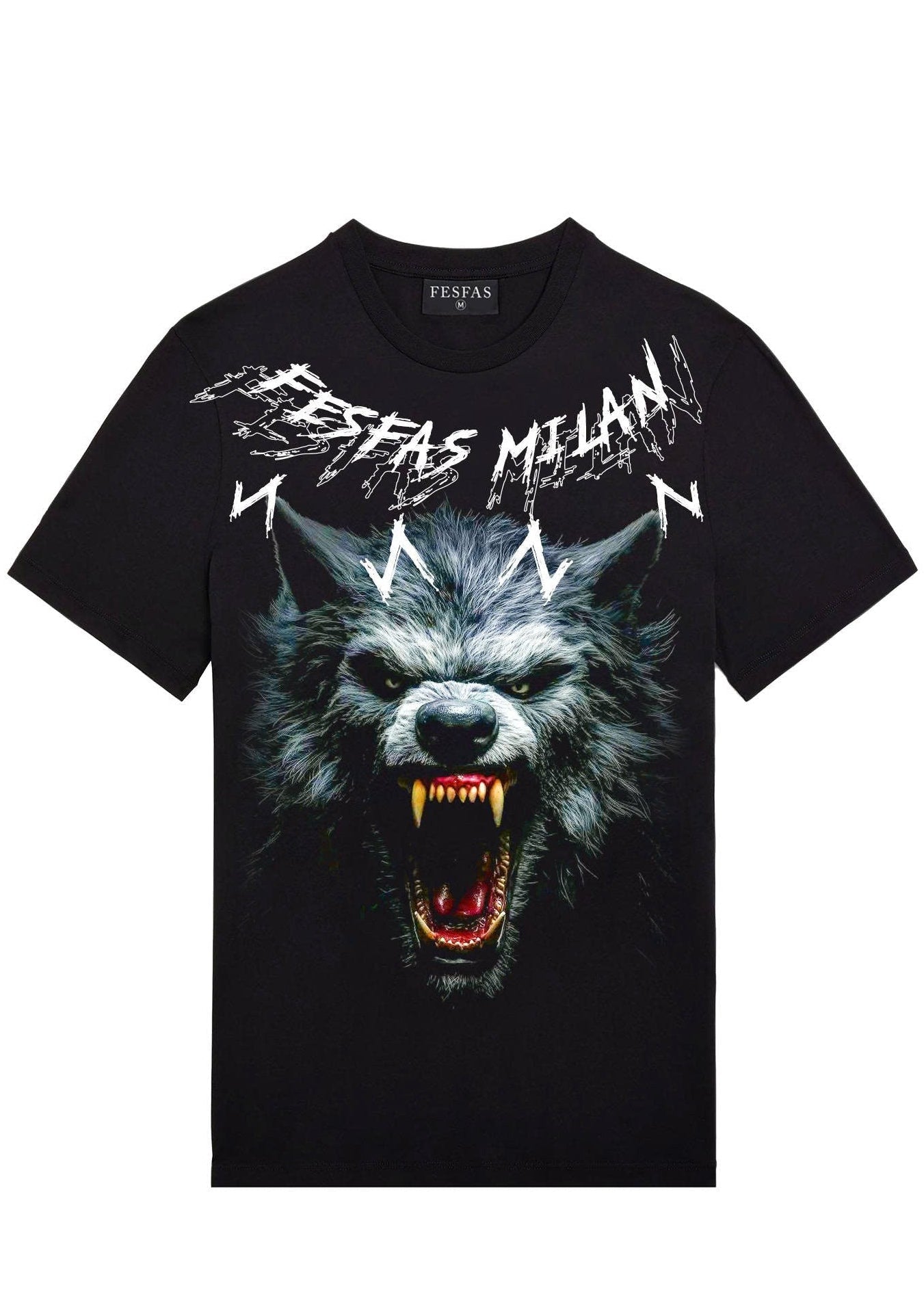FesFas alpha wolf-print T-shirt | Black