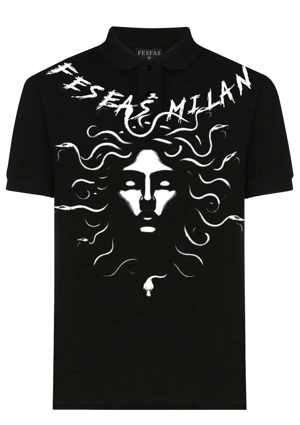 FesFas medusa-print Polo Shirt | Black