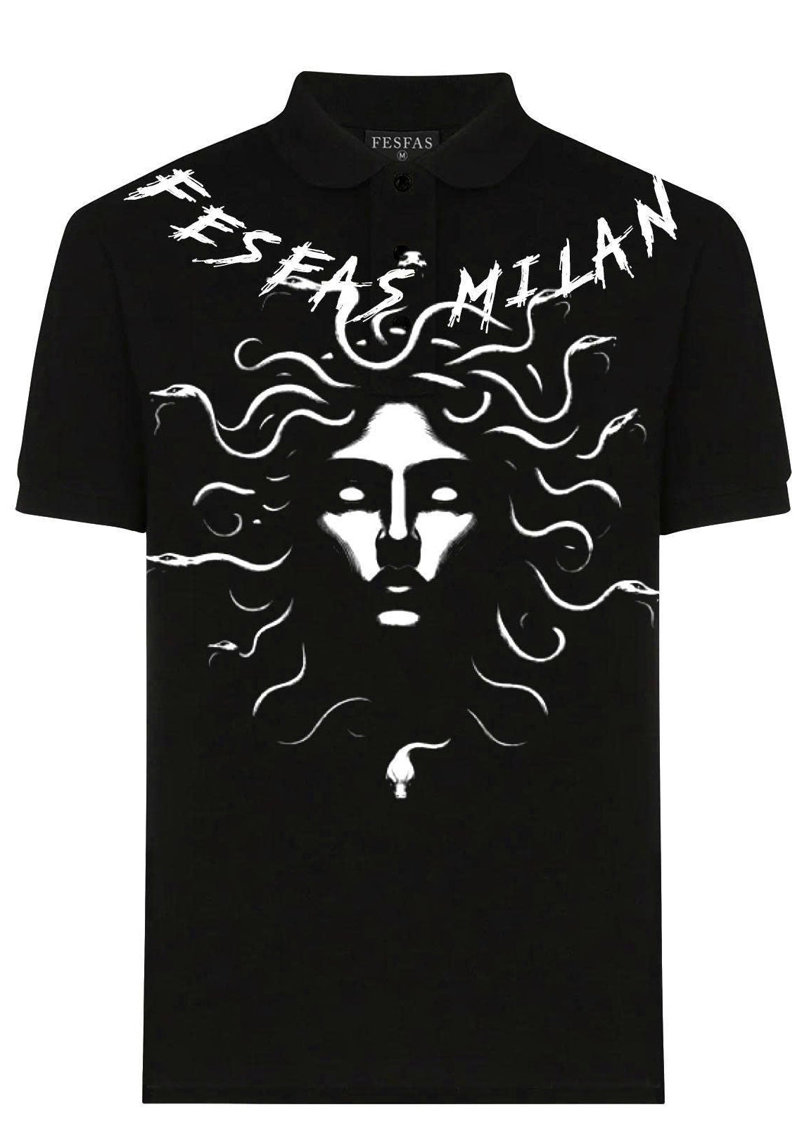 FesFas medusa-print Polo Shirt | Black