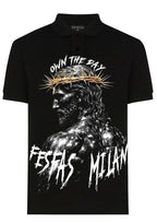 FesFas god-print Polo Shirt | Black