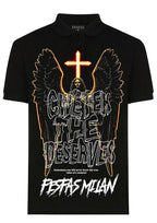 FesFas angel-print Polo Shirt | Black