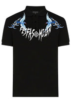 FesFas blue phoenix-print Polo Shirt | Black