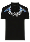 FesFas blue phoenix-print Polo Shirt | Men | Black