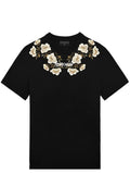FesFas camelia flowers-print T-shirt | Black