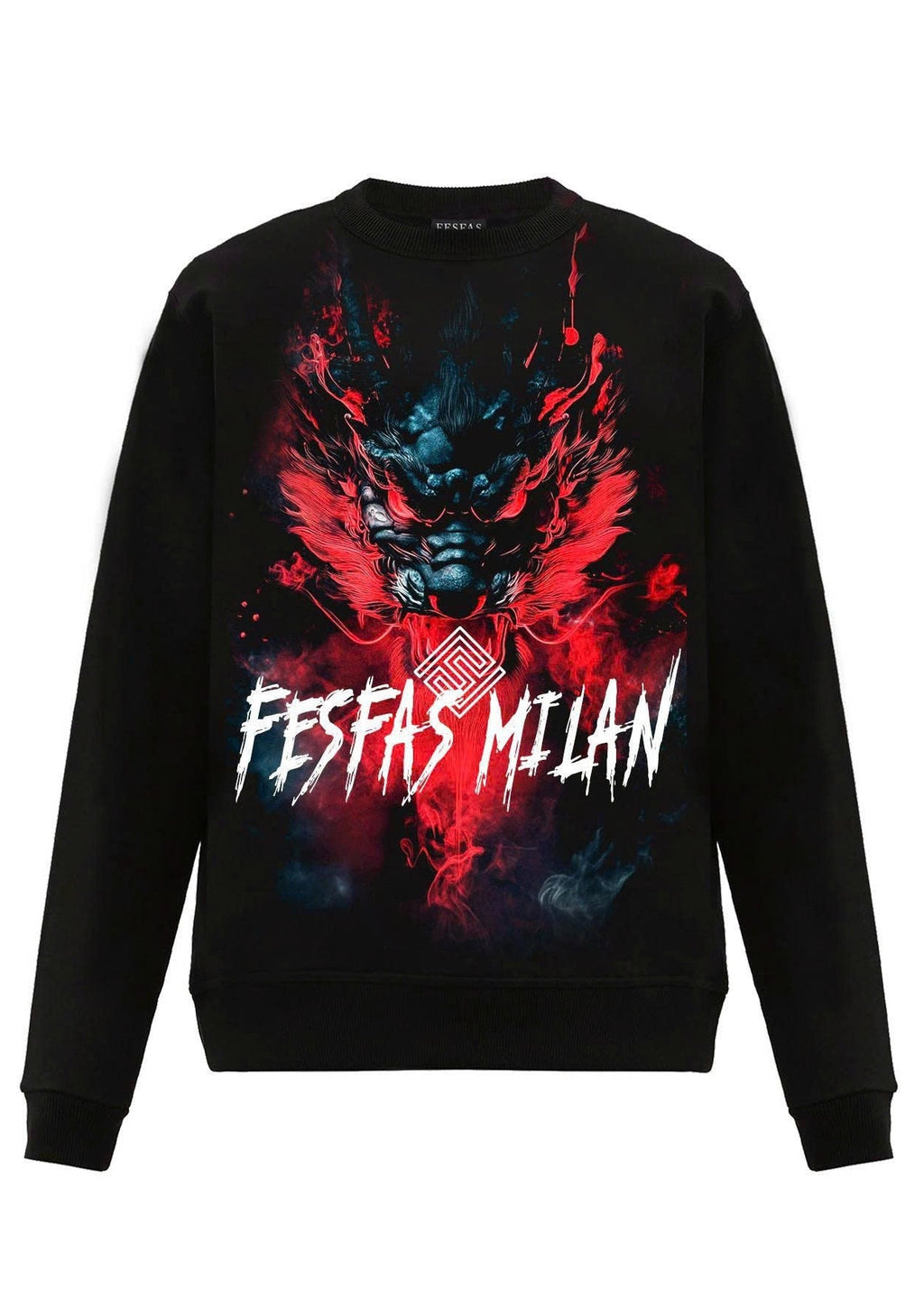 FesFas dark oni fusion-print Sweatshirt | Black