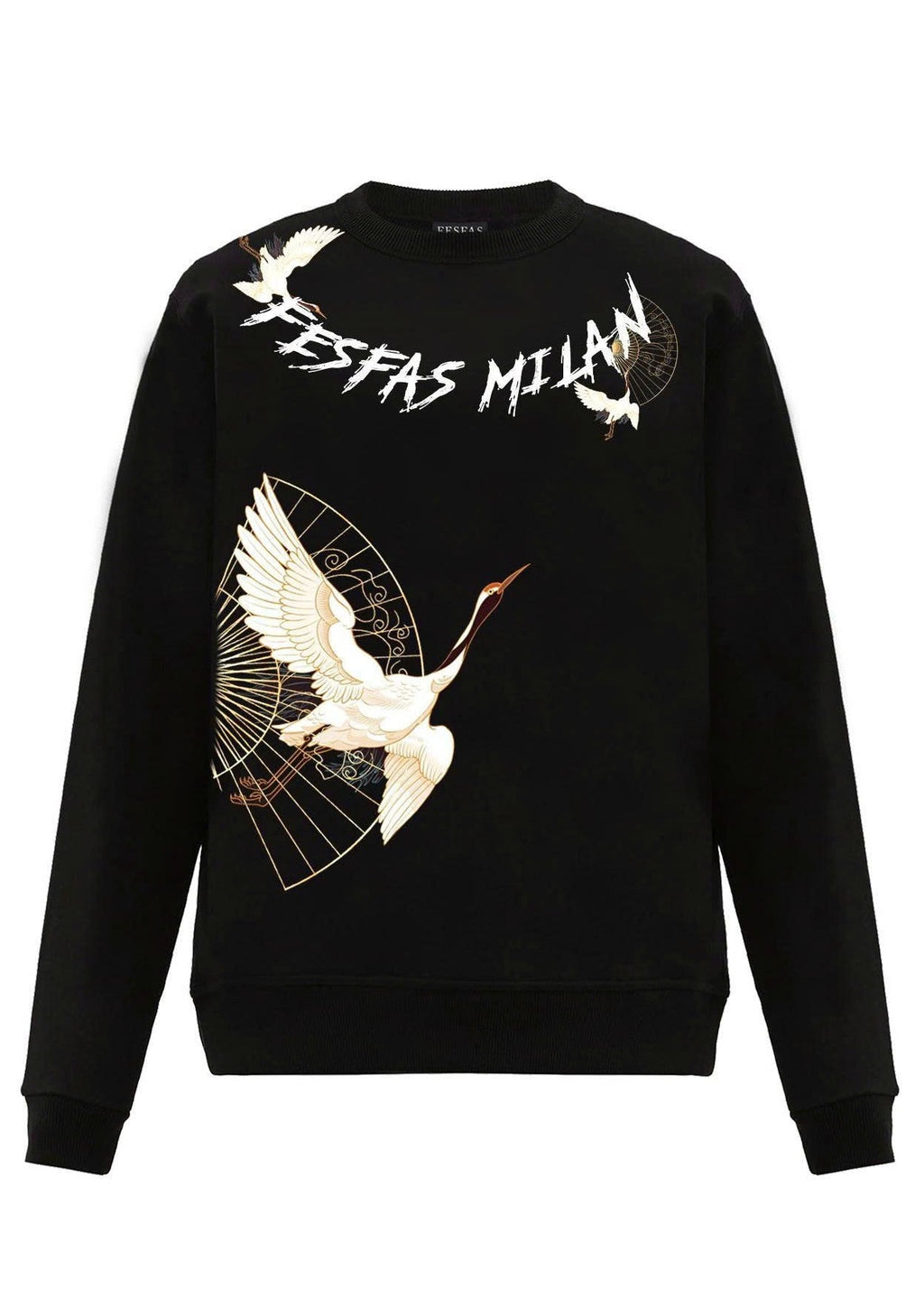 FesFas crane-print Sweatshirt | Black