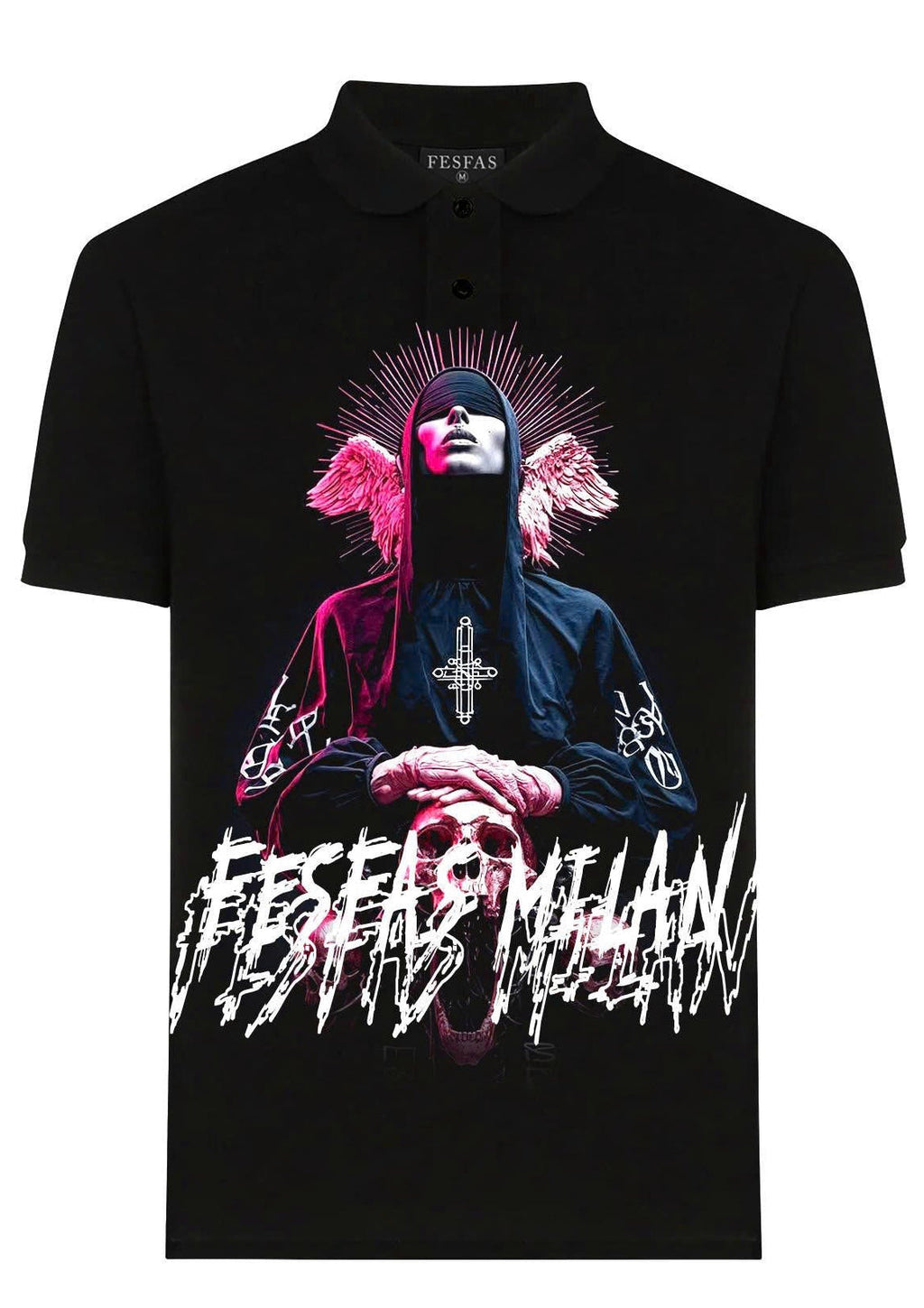 FesFas believer-print Polo Shirt | Black