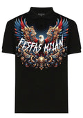 FesFas royal eagle-print Polo Shirt | Black