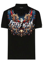 FesFas royal eagle-print Polo Shirt | Black