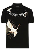 FesFas crane-print Polo Shirt | Black