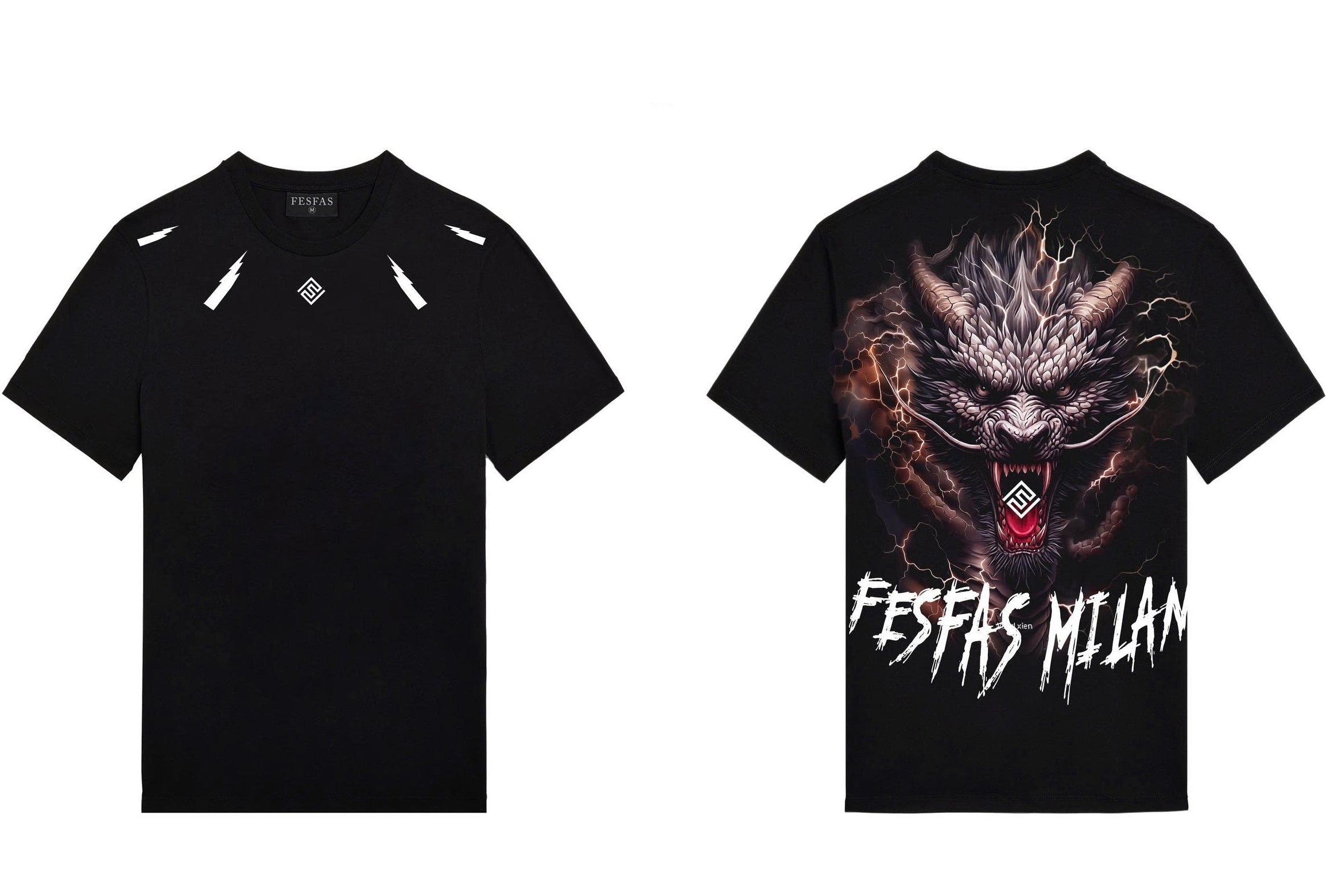 FesFas tattoos-print T-shirt | Black | Men