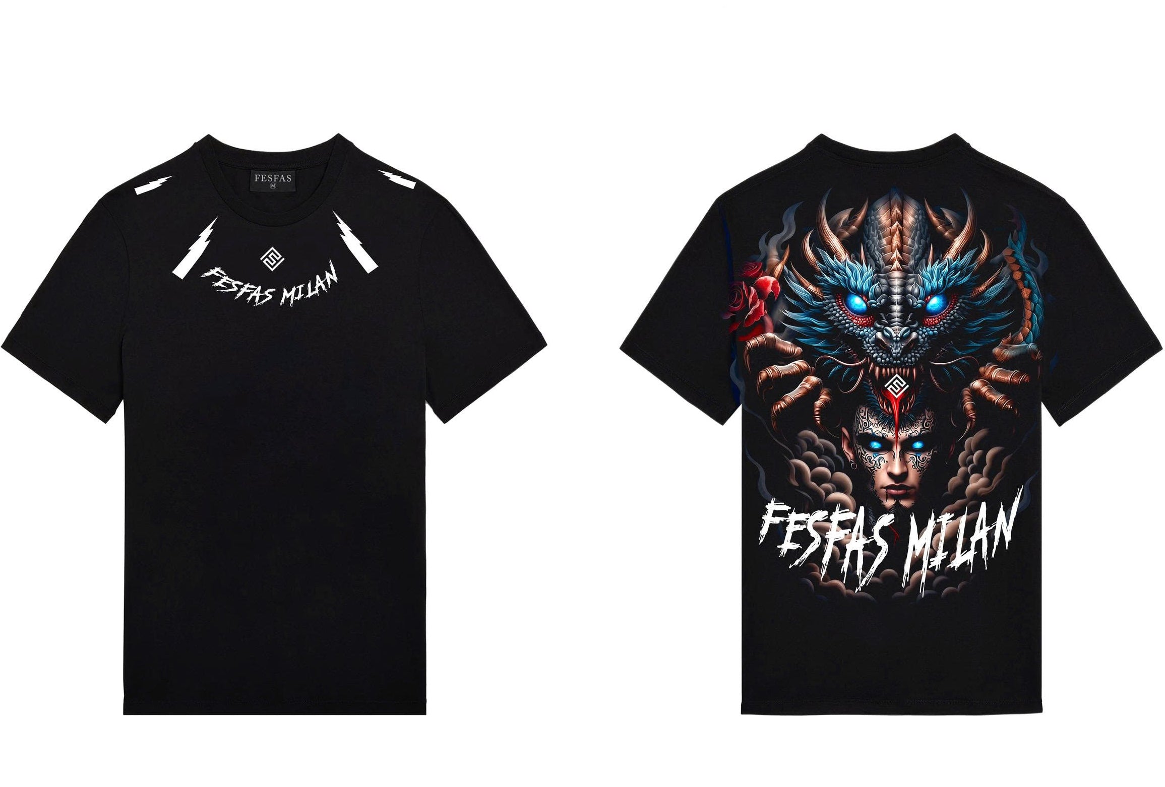 FesFas tattoos-print T-shirt | Black | Men