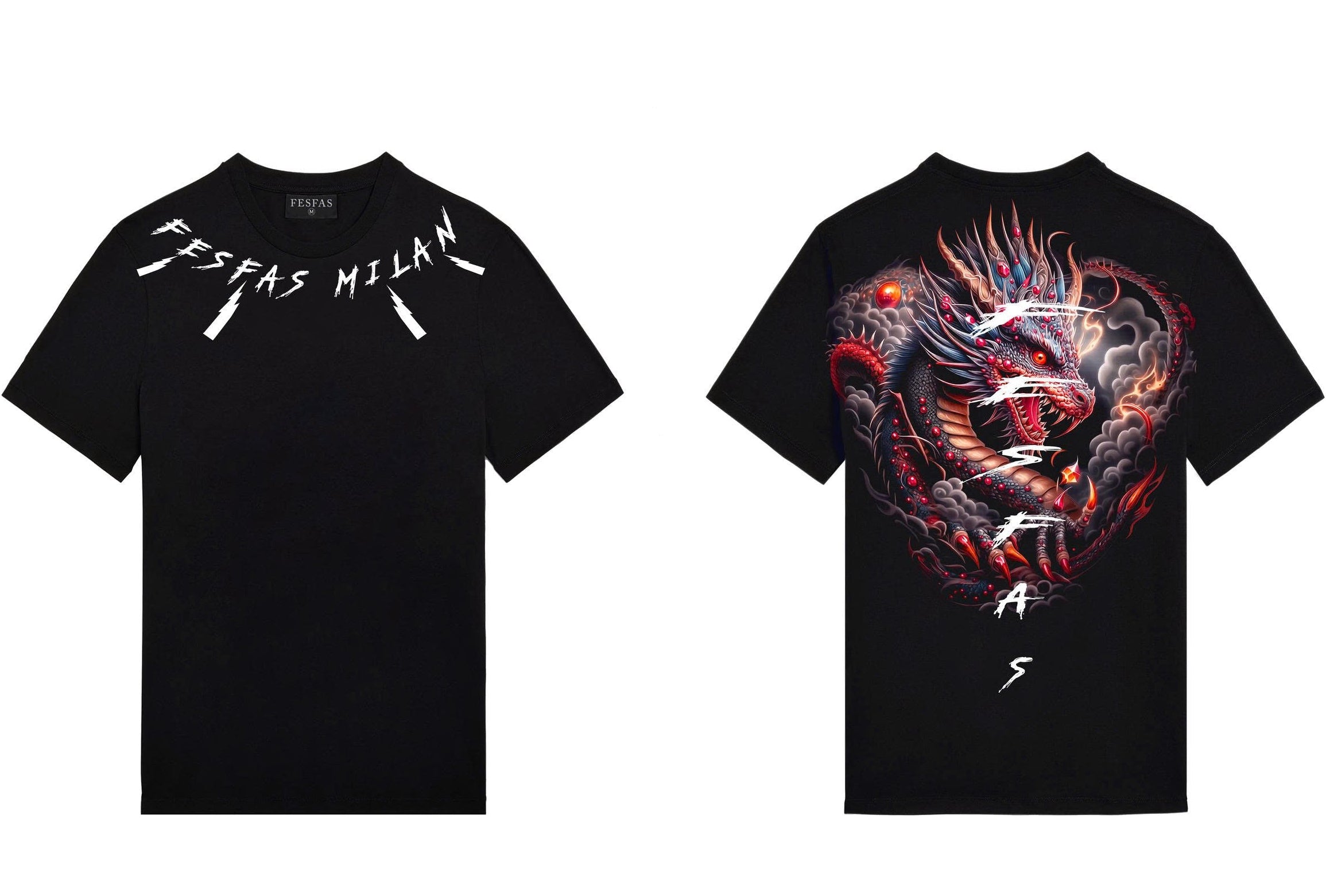 FesFas tattoos-print T-shirt | Black | Men
