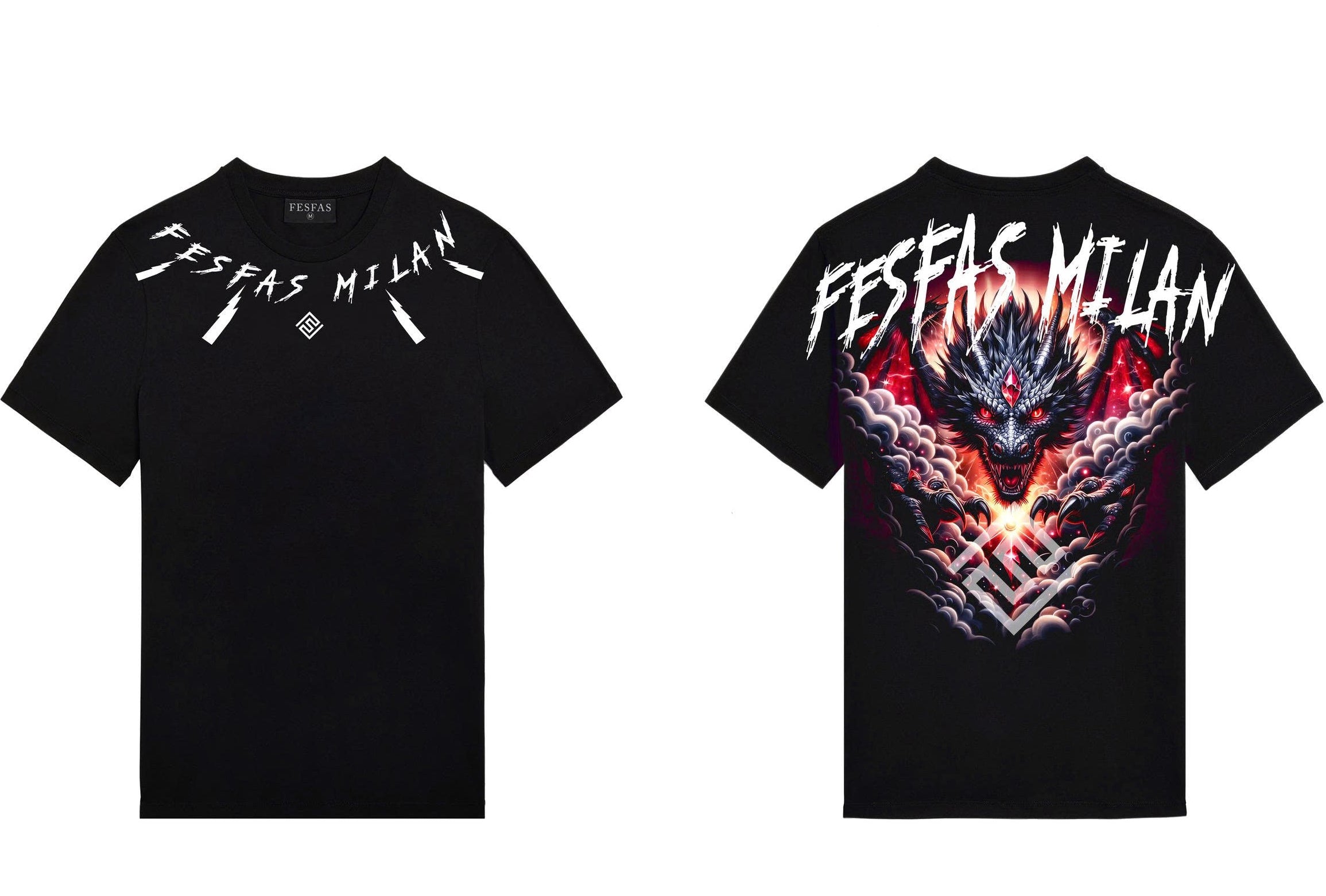 FesFas tattoos-print T-shirt | Black | Men