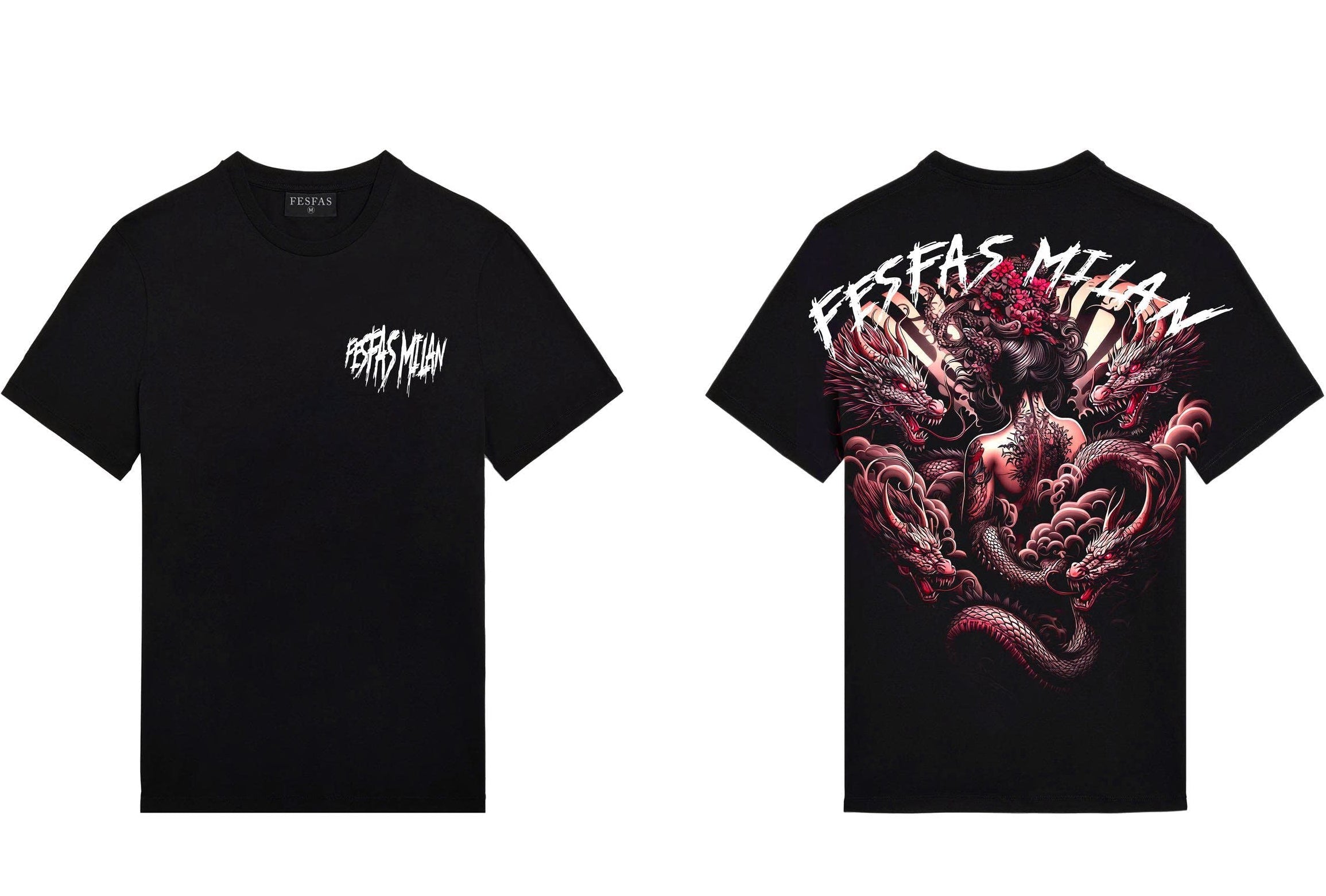 FesFas tattoos-print T-shirt | Black | Men