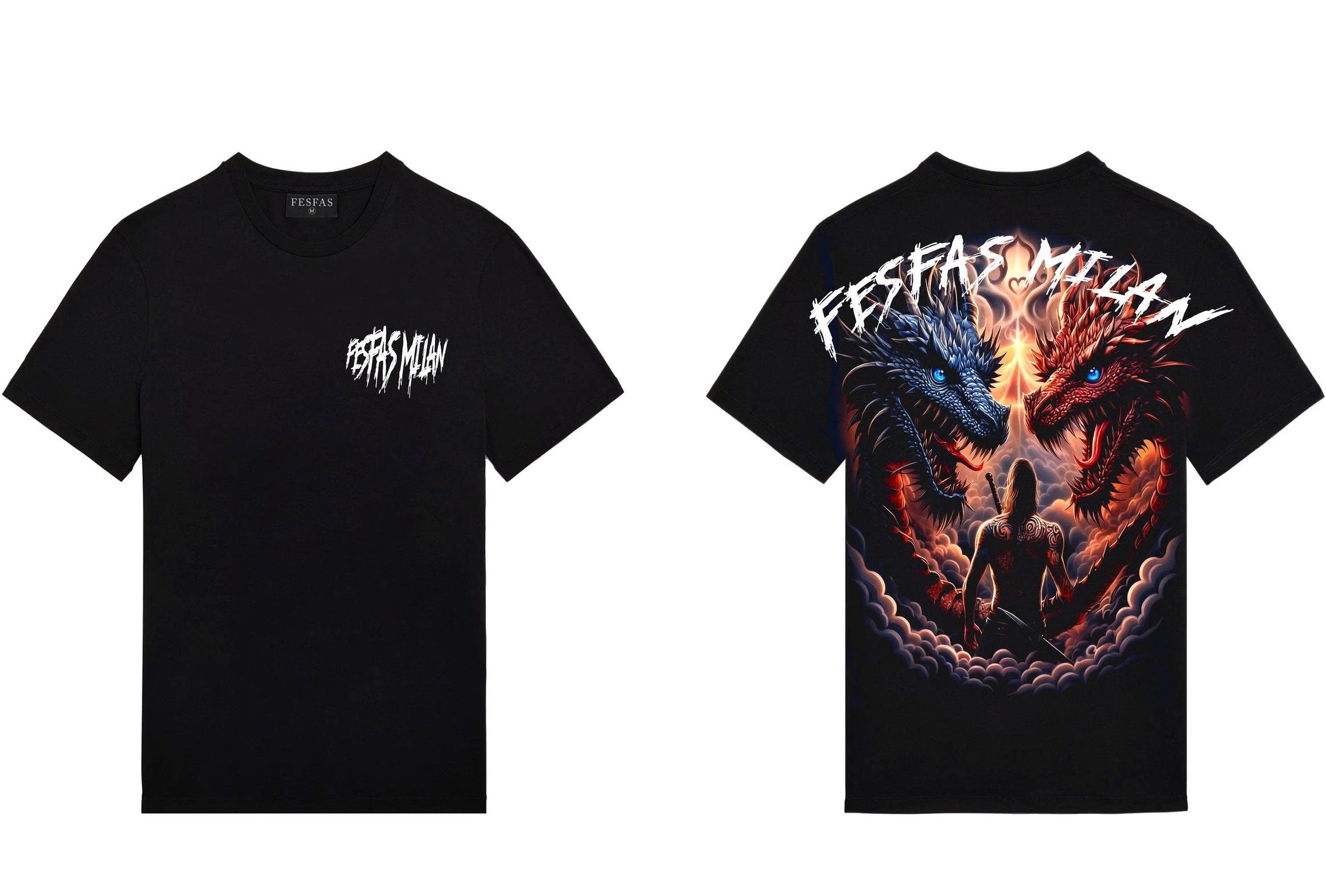 FesFas tattoos-print T-shirt | Black | Men