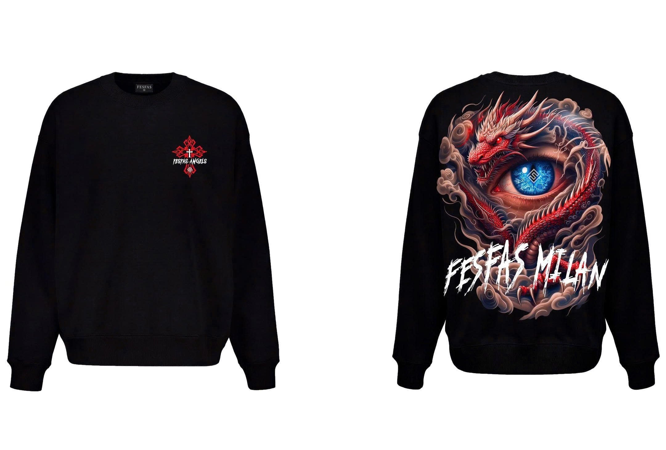 FesFas tattoos-print Sweatshirt | Black
