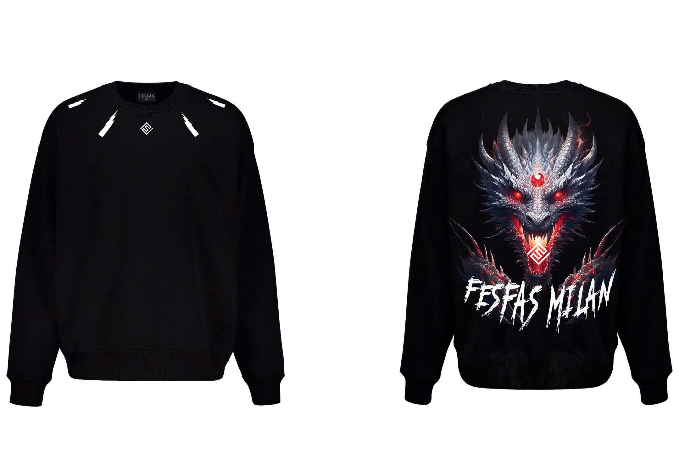 FesFas tattoos-print Sweatshirt | Black