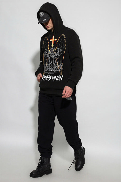 FesFas angel-print Hoodie | Black | Men