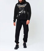FesFas god-print Hoodie | Black