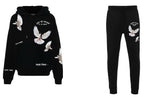 FesFas pigeons-print Hoodie Set | Black