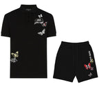 FesFas butterflies-print Polo Set | Black