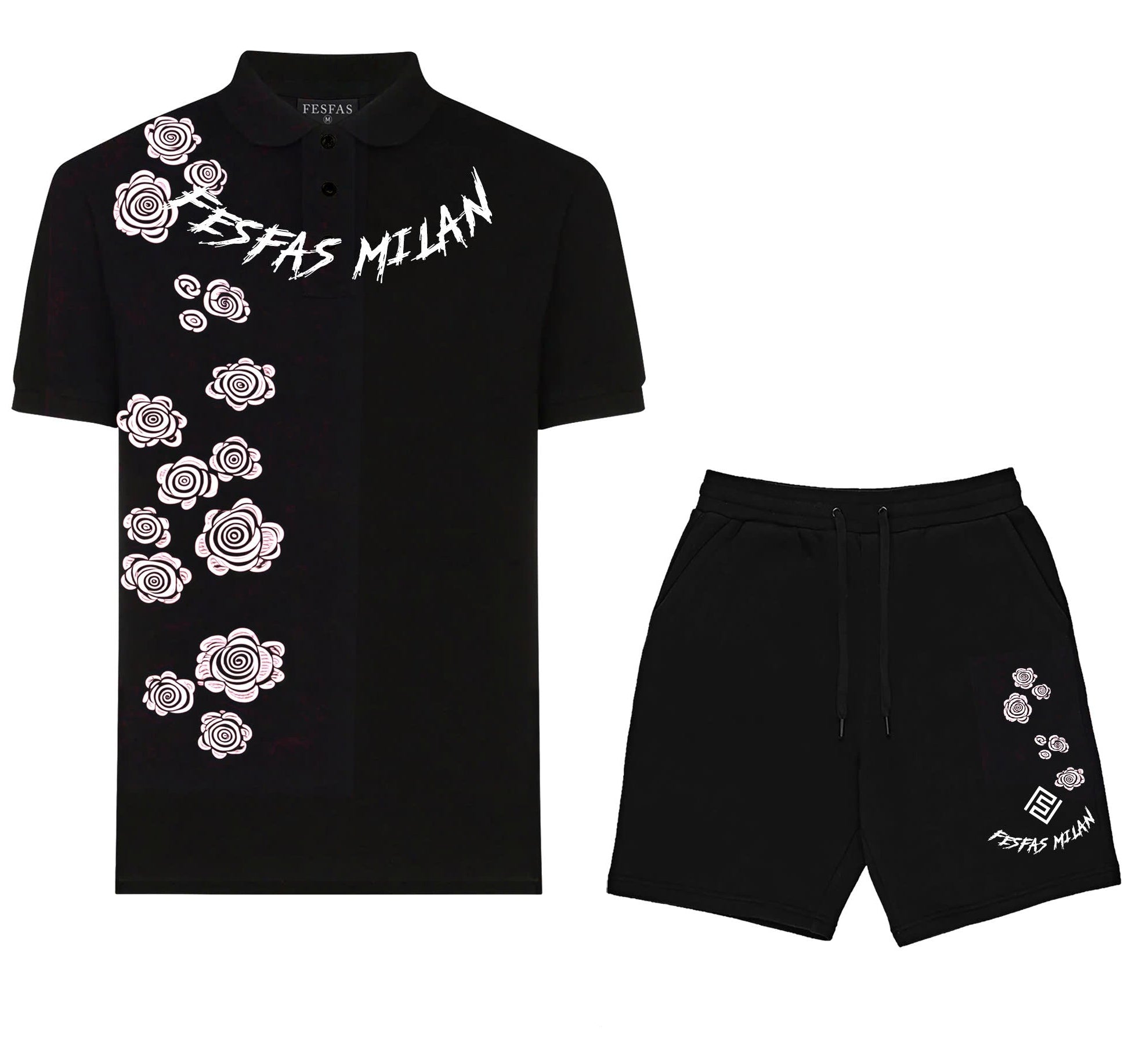 FesFas flowers-print Polo Set | Men | Black