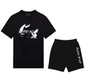 FesFas white crane-print T-shirt Set | Black