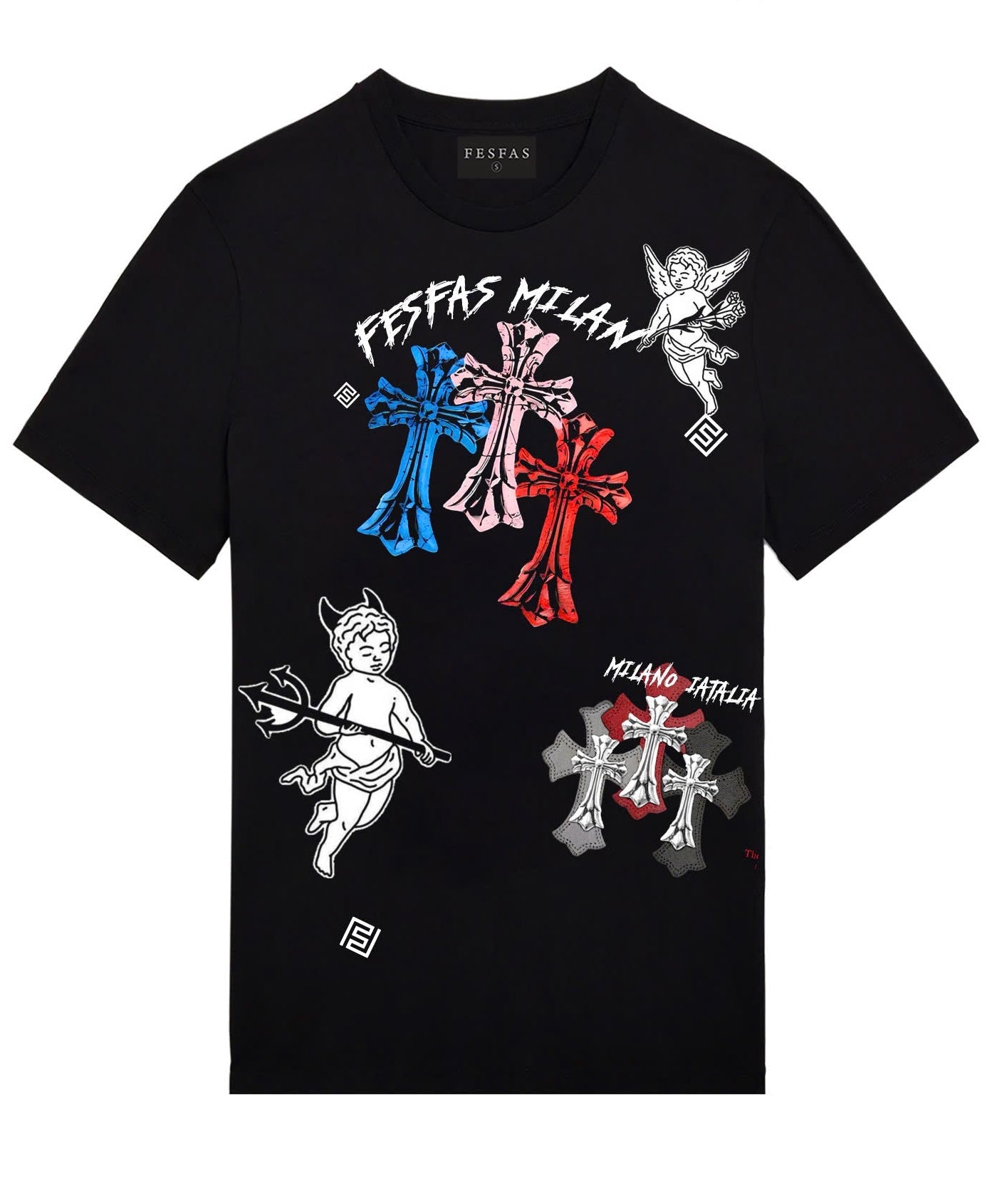FesFas graphic-print T-shirt | Black | Men