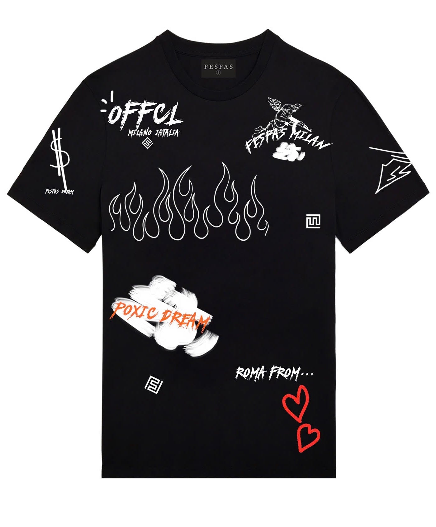 FesFas graphic-print T-shirt | Black | Men
