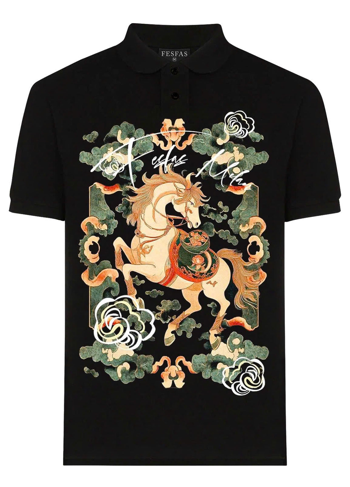 FesFas horse-print Polo Shirt | Black