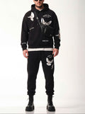 FesFas pigeons-print Hoodie Set | Black