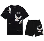 FesFas pigeons-print T-shirt Set | Black