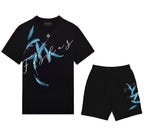 FesFas feathers-print T-shirt Set | Black