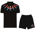 FesFas feathers-print Polo Set | Black
