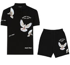 FesFas pigeons-print Polo Set | Black
