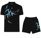 FesFas feathers-print Polo Set | Black