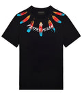 FesFas feathers-print T-shirt | Black