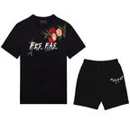FesFas flowers-print T-shirt Set | Black