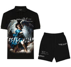 FesFas heaven guardian-print Polo Set | Black