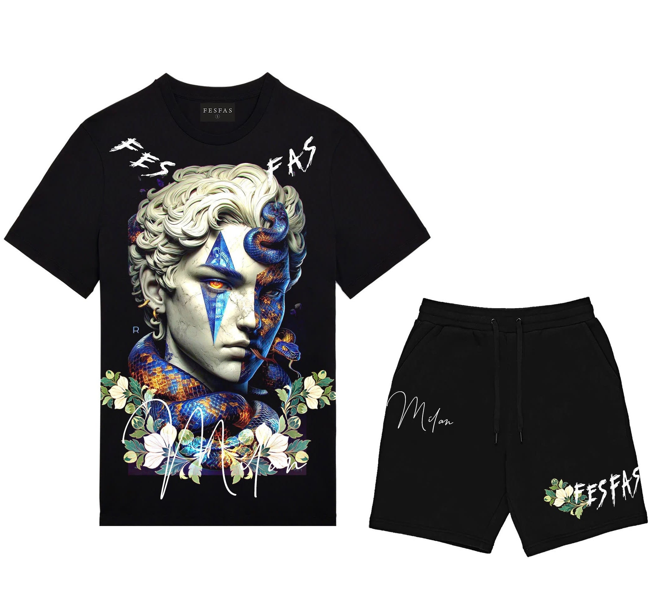 FesFas medusa-print T-shirt Set | Black | Men