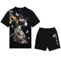 FesFas sphynx-print T-shirt Set | Black
