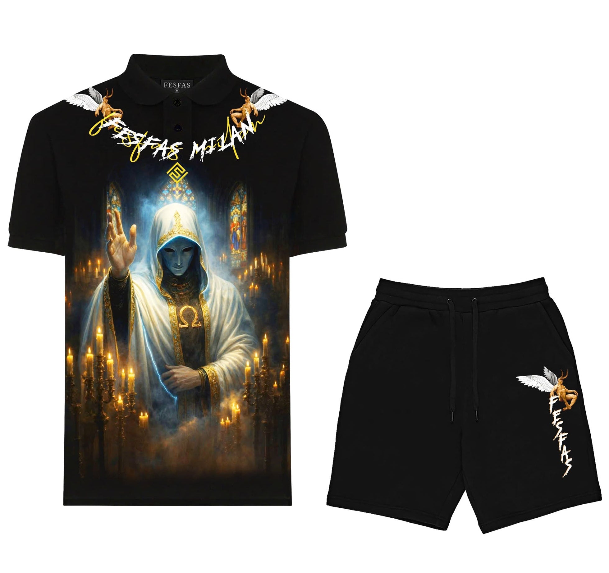 FesFas mysterious-print Polo Set | Men | Black