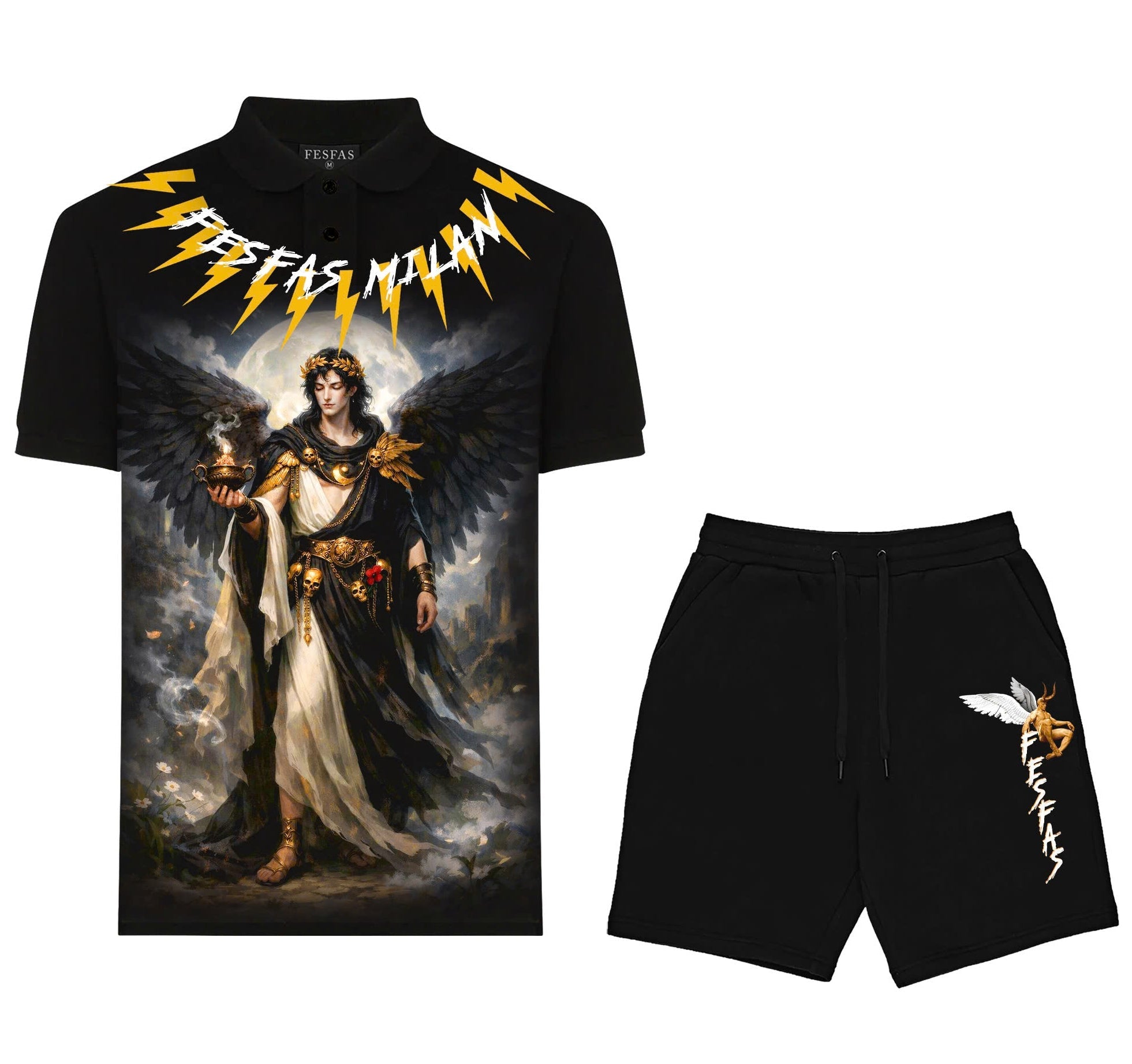 FesFas genie-print Polo Set | Men | Black